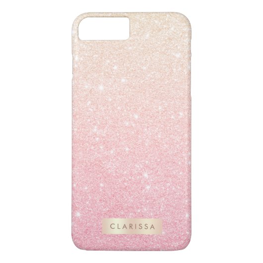 エレガントガーリーかわいらし勾配バラ金ゴールドグリッター Case-Mate iPhoneケース (裏面)