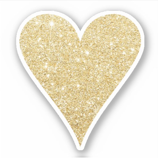 エレガントガーリーかわいらし金ゴールドグリッターハート シール (正面)