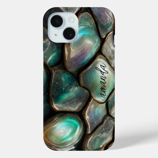 エレガントガーリーカラフルアワビ石パーソナライズデザイン Case-Mate iPhoneケース (裏面)