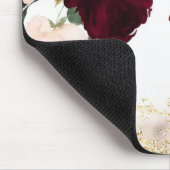 エレガントガーリースタイリッシュ金ゴールドグリッターフローラモノグラム マウスパッド (コーナー)