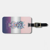 エレガントガーリーストライプカラフルPineapple ラゲッジタグ (正面横)