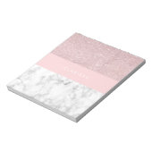 エレガントガーリーバラ金ゴールドグリッターとホワイトマーブル ノートパッド (回転)