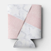 エレガントガーリーバラ金ゴールドグリッターとホワイトマーブル 缶クーラー (裏面)