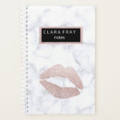 エレガントガーリーバラ金ゴールドグリッター口白大理石 プランナー手帳 (正面)