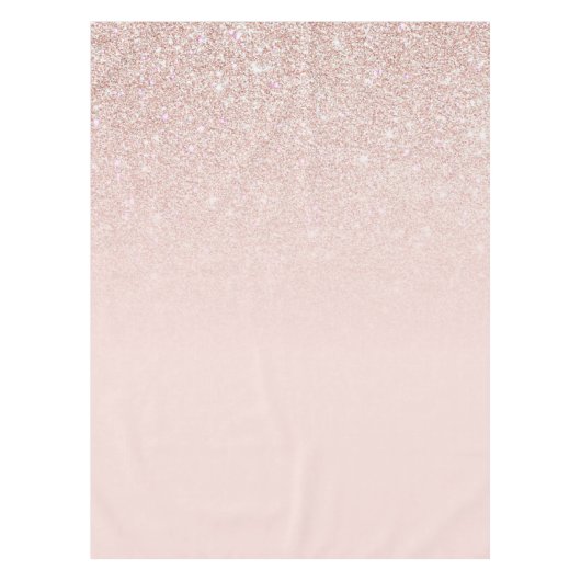 エレガントガーリーバラ金ゴールドピンクグリッターグラデーション テーブルクロス (正面)