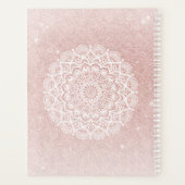 エレガントガーリーパーソナライズされたバラ金ゴールドグリッター プランナー手帳 (裏面)