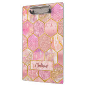 エレガントガーリーフェイクグリッターバラ金ゴールド クリップボード (左)