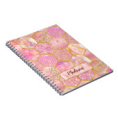 エレガントガーリーフェイクグリッターバラ金ゴールド ノートブック (右側)