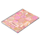 エレガントガーリーフェイクグリッターバラ金ゴールド ノートブック (左側)