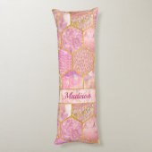 エレガントガーリーフェイクグリッターバラ金ゴールド ボディピロー (裏面 (縦))