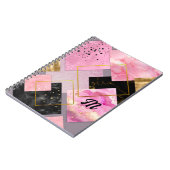 エレガントガーリーフェイクグリッターピンク黒 ノートブック (左側)