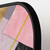 エレガントガーリーフェイクグリッターピンク黒 ピックルボールラケット (左詳細)