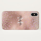 エレガントガーリーフェイクバラ金箔パーソナライズされた Case-Mate iPhoneケース (裏面(横))