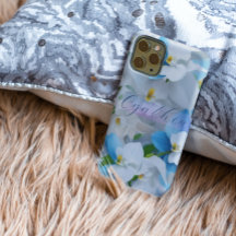 エレガントガーリーフローラカスタムブルーパーソナライズされた