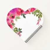 エレガントガーリーフローラピンク水色バラ名 ノートブック (裏面)