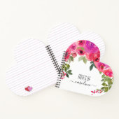 エレガントガーリーフローラピンク水色バラ名 ノートブック (内部)