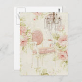 エレガントガーリーフローラファッション ポストカード (正面/裏面)