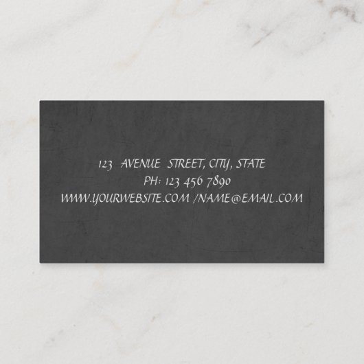 エレガントガーリープロフェッショナル、水玉模様、ブラックボウ 名刺 (裏面)