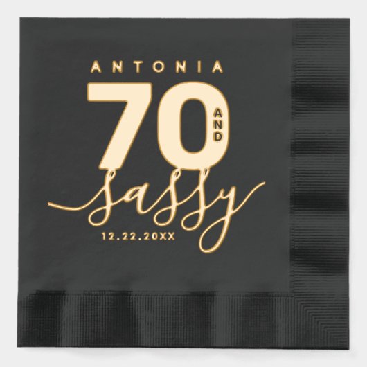 エレガントガーリーモダン70歳 箔ナプキン (正面)