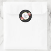 エレガントガーリーヴィンテージドットバラフローラありがとう ラウンドシール (バッグ)