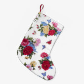 エレガントガーリーヴィンテージバラフローラ スモールクリスマスストッキング (正面 (吊り時))