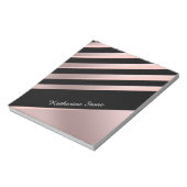 エレガントガーリー抽象芸術バラ金ゴールド、ブラック&ピンク ノートパッド (回転)