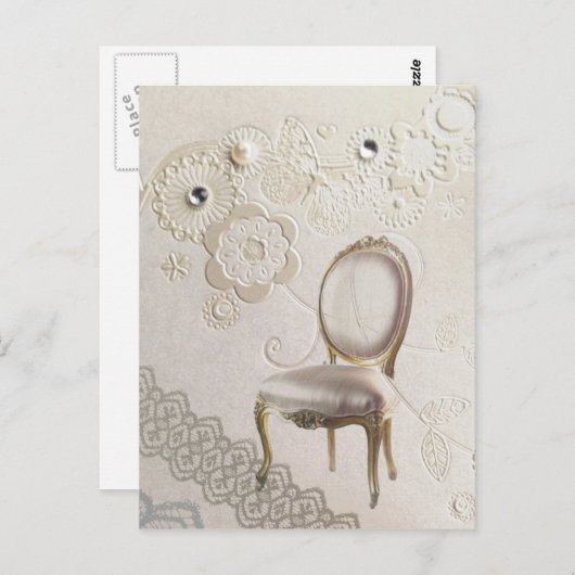 エレガントガーリー珠渦巻きフローラ ポストカード (正面/裏面)