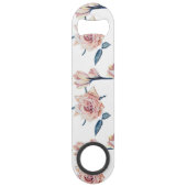 エレガントガーリー赤面ピンクブルー絵を描バラ スピード栓抜き (裏面)