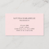 エレガントガーリー赤面ピンクモノグラム 名刺 (裏面)