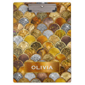 エレガントガーリー金ゴールドはかりで測 クリップボード (正面)