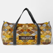 エレガントガーリー金ゴールドはかりで測 ダッフルバッグ (正面)