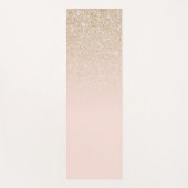 エレガントガーリー金ゴールドバラピンクグリッターグラデーション ヨガマット (正面)