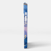 エレガントガーリー青い電話口 iPhoneケース (左側面)