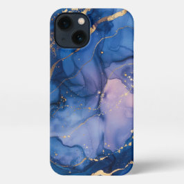 エレガントガーリー青い電話口 iPhone 13ケース