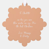 エレガントガーリーBallerina peachかわいいクリスマス オーナメントカード (裏面)