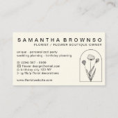エレガントガーリーDandelionフラワーフローリストフローラ 名刺 (裏面)