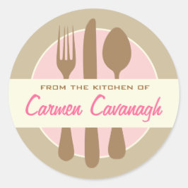 「エレガントキッチンから」シール ラウンドシール