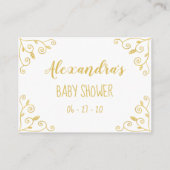 エレガントキノコ&ビー金ゴールドホイルおむつラッフル エンクロージャーカード (裏面)