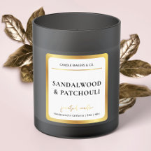 エレガントキャンドルスクエアラベルフェイク金ゴールドスクリプトフォント