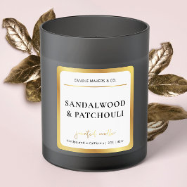 エレガントキャンドルスクエアラベルフェイク金ゴールドスクリプトフォント スクエアシール