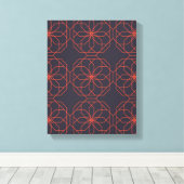 エレガントキュートシンプルな幾何の花 キャンバスプリント (インサイチュ (ウッドフロア))