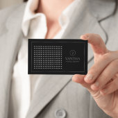 エレガントキュートブラックモダンモノグラムカスタム 名刺