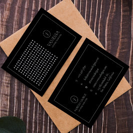 エレガントキュートブラックモダンモノグラムカスタム 名刺