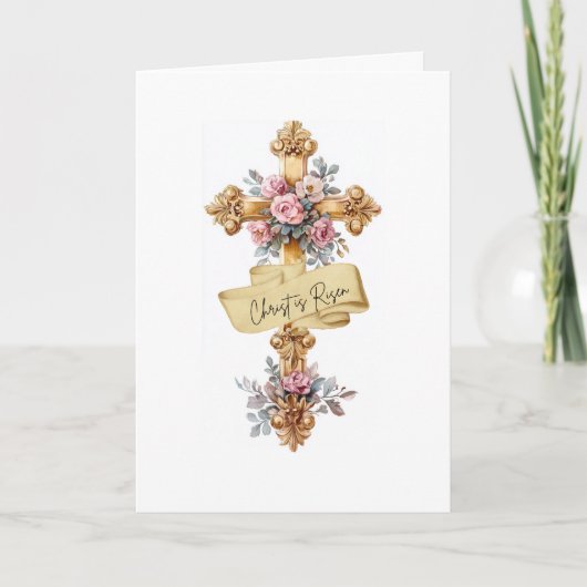 "エレガントキリストは復活した"フローラクロス復活祭 シーズンカード (正面)