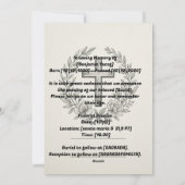 エレガントキリスト教葬儀招待状テンプレート シーズンカード (裏面)