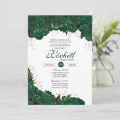 エレガントキンセアニェラエメラルドグリーン金ゴールドバラフローラ 招待状 (スタンド正面)