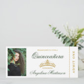 エレガントキンセアニェラフォトグリーンと金ゴールドチケット 招待状 (スタンド正面)