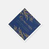 エレガントキンセアニェラブ王室のルーと金ゴールドリーフ スタンダードカクテルナプキン (角)