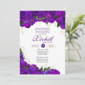 エレガントキンセアニェラ紫王室の金ゴールドバラフローラ 招待状 (スタンド正面)