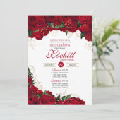 エレガントキンセアニェラ – 赤と金ゴールドバラフローラ 招待状 (スタンド正面)